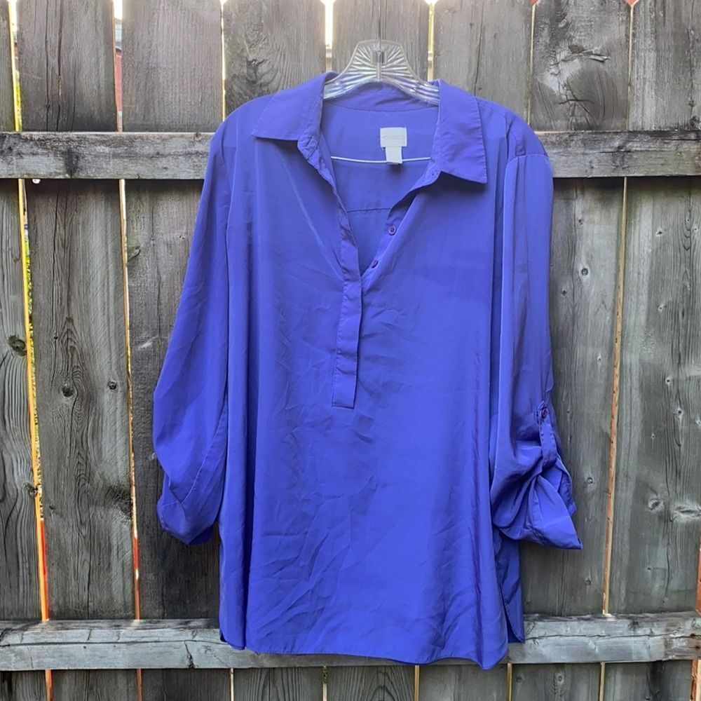 Chico’s purple button Down shirt sz. L